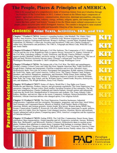 Cover of The People, Places and Principles of America; Second Half Course Kit, Chapters 7-12
