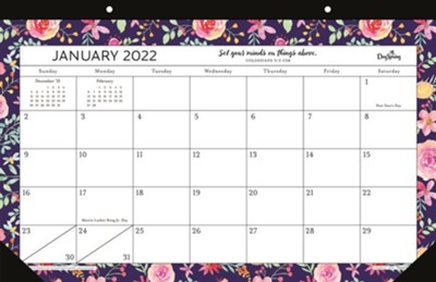Cover of 2022 Deskpad Calendar, Watercolor Floral