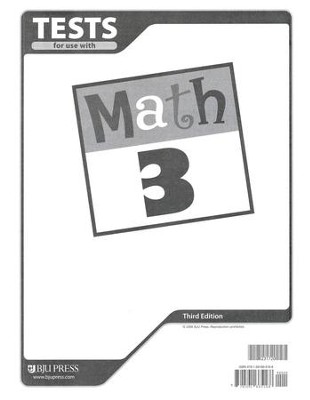 Cover of BJU Press Math Grade 3 Tests, Third Edition