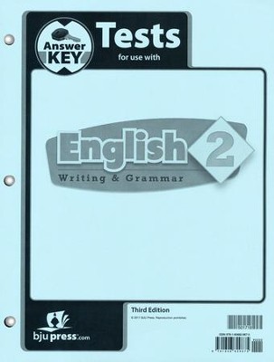 Cover of BJU Press English Grade 2 Tests Answer Key (3rd Edition)