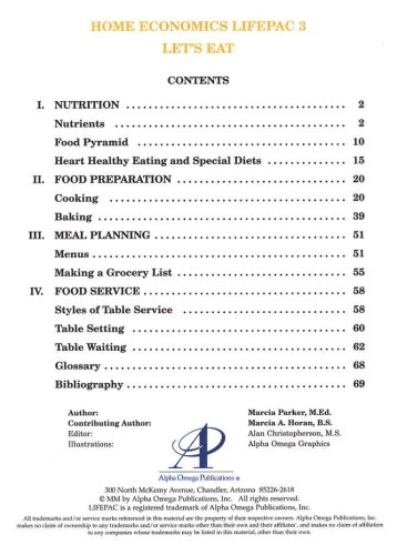 Cover of Family & Consumer Science Lifepac 3: Let's Eat!