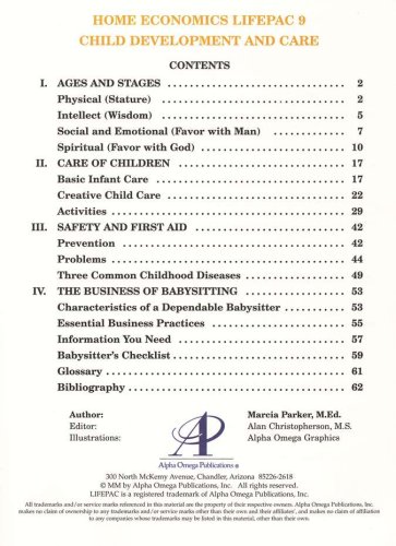 Cover of Family & Consumer Science Lifepac 9: Child Care & Development