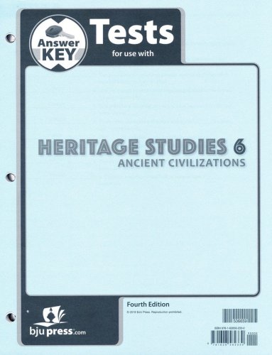 Cover of BJU Press Heritage Grade 6 Tests Answer Key, Fourth Edition