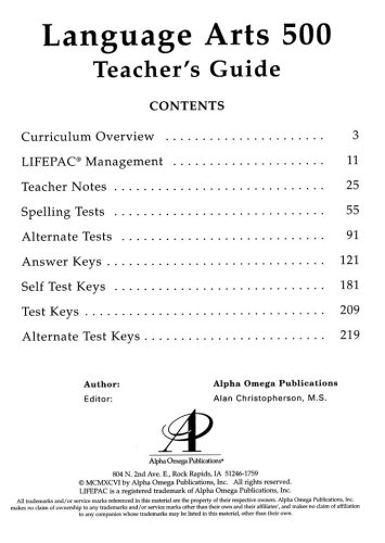 Cover of Lifepac Language Arts, Grade 5, Complete Set