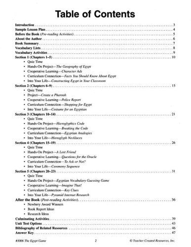 Cover of A Guide For Using The Egypt Game in the Classroom, Teacher Created Resources, Grades 5-8