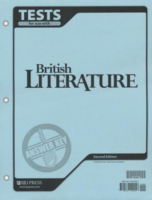 Cover of BJU Press British Literature Tests Answer Key, Grade 12
