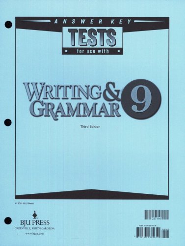 Cover of BJU Press English Grade 9 Test Answer Key 3rd Edition
