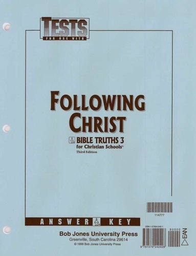 Cover of BJU Press Bible Truths 3: Following Christ, Tests Answer Key