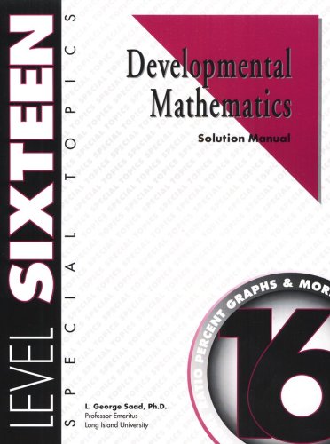 Cover of Developmental Math, Level 16, Solution Manual