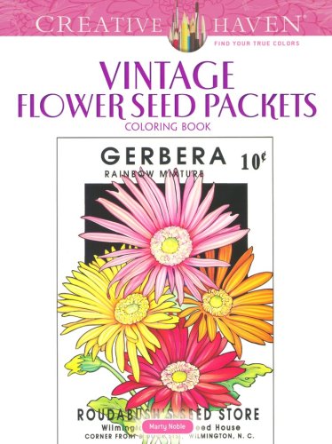 Cover of Vintage Flower Seed Packets Coloring Book