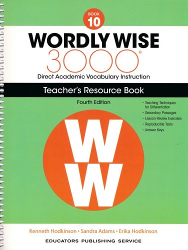 Cover of Wordly Wise 3000 Book 10 Teacher's Guide (4th Edition; Homeschool Edition)