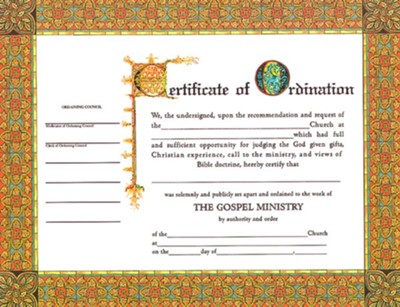 Cover of Certificate of Ordination, (pkg. of 6)