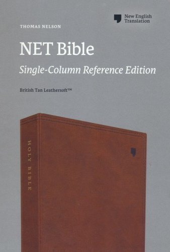 Cover of NET Bible, Single-Column Reference, Comfort Print , Leathersoft, Brown