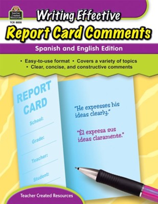Cover of Writing Effective Report Card Comments: Spanish and English Edition