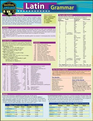 Cover of Latin Grammar Quick Study Chart, New Edition