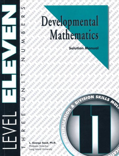 Cover of Developmental Math, Level 11, Solution Manual