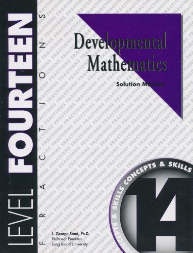 Cover of Developmental Math, Level 14, Solution Manual