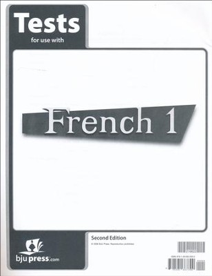 Cover of BJU Press French 1 Tests, Second Edition