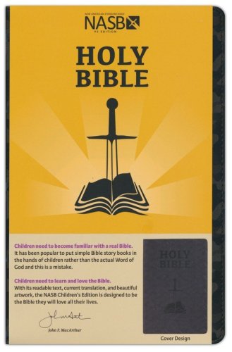 Cover of NASB Children's Edition - Midnight Black Camo Faux Leather, Indexed
