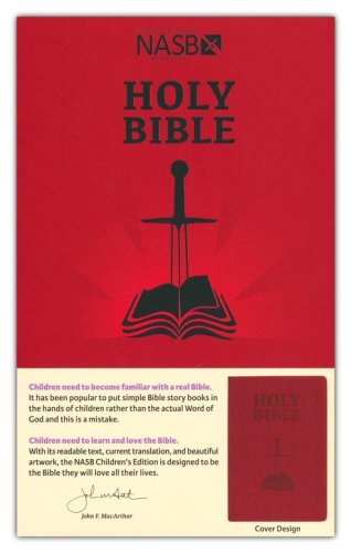 Cover of NASB Children's Edition - Sunset Red Faux Leather, Indexed