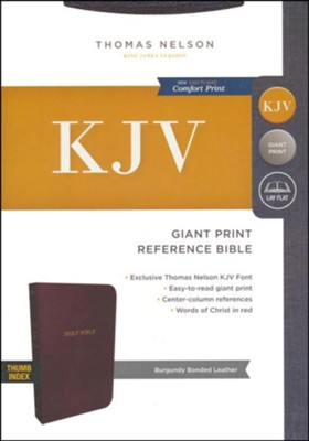 Cover of KJV Reference Bible, Giant Print, Burgundy Bonded Leather, Indexed - Imperfectly Imprinted Bibles