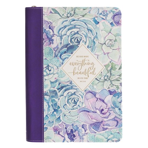 Cover of Everything Beautiful in Its Time Classic Journal, Floral with Zipper Closure