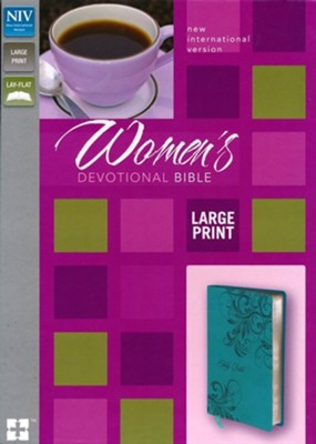 Cover of NIV Women's Devotional Bible, Large Print, Italian Duo-Tone Turquoise - Imperfectly Imprinted Bibles