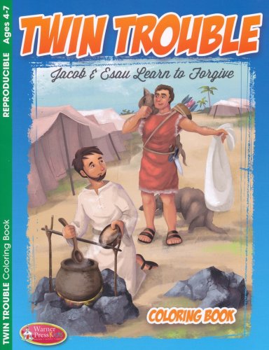 Cover of Twin Trouble (Jacob & Esau Learn to Forgive) Coloring & Activity Book, Ages 4-7