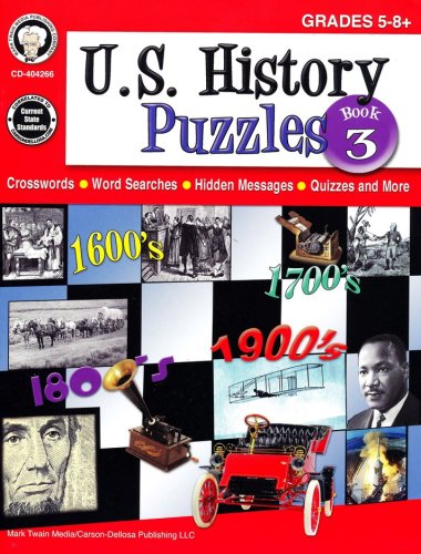 Cover of U.S. History Puzzles, Book 3--Grades 5 to 8