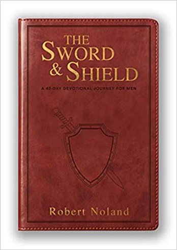 Cover of The Sword & Shield: A 40-Day Devotional Journey for Men, Imitation Leather, Brown
