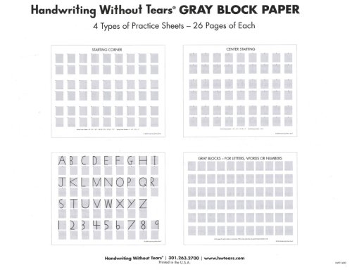 Cover of Gray Block Paper, 105 Sheets --K to 1 3 Types of Practice Sheets - 35 Pages Each