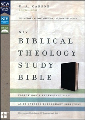 Cover of NIV Biblical Theology Study Bible, Bonded Leather, Black, Comfort Print - Imperfectly Imprinted Bibles