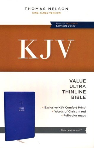 Cover of KJV Value Ultra Thinline Bible, Comfort Print--soft leather-look, blue