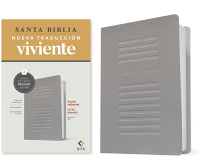 Cover of NTV Biblia valor prémium, letra grande con Filament--imitacion piel, gris (NTV Premium Value Bible, Large Print Filament)